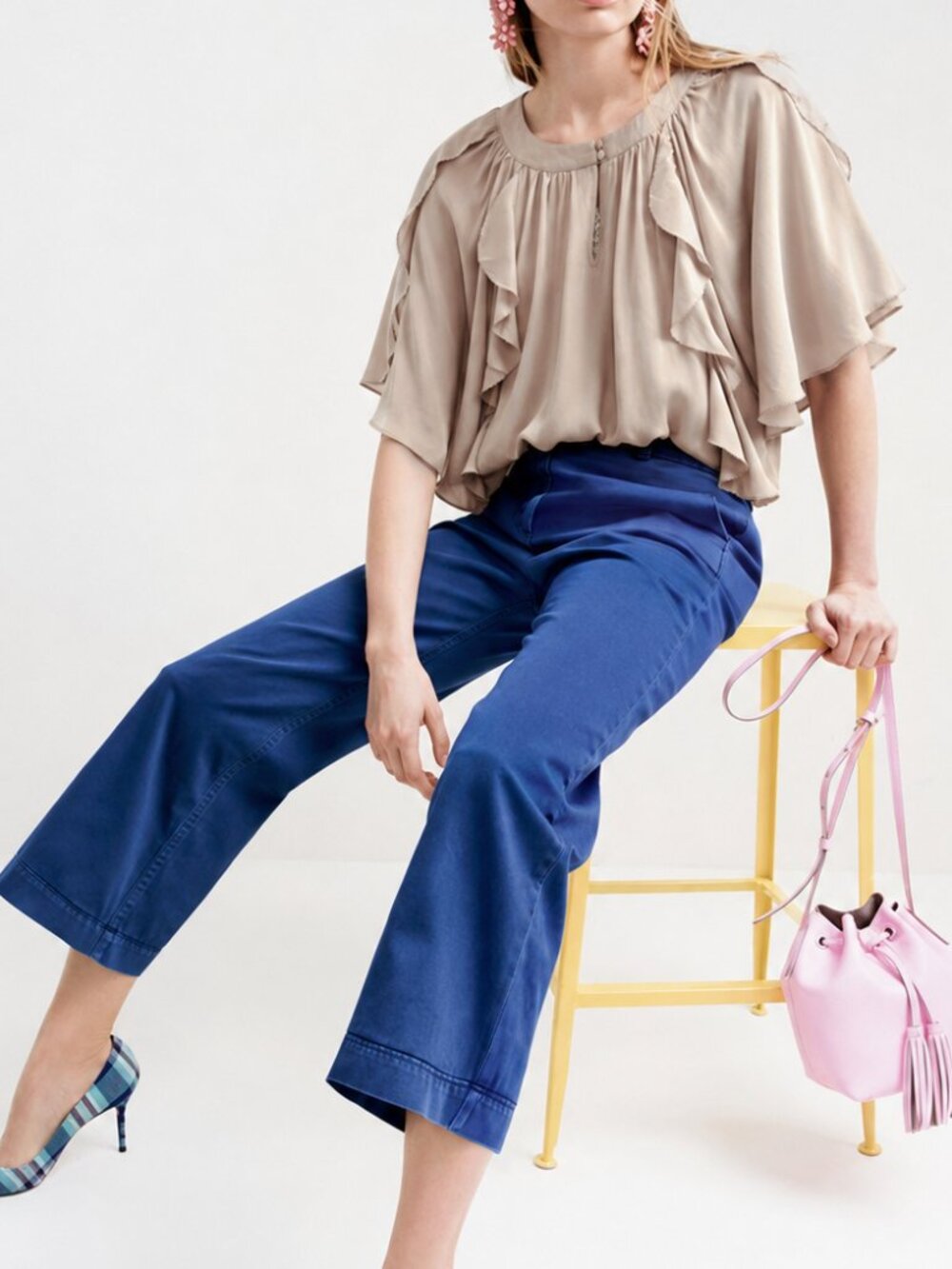 Silk Ruffle Flowy Blouse (1311)